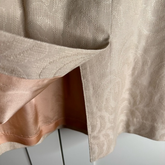 VTG Y2k Kasper ASL Skirt Suit 8 Ivory Brocade button Lined Career Classic Pocket - Picture 13 of 16